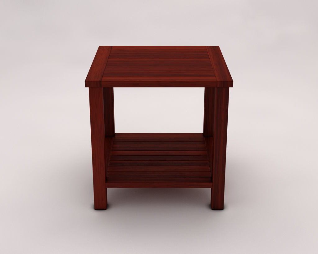 SIDE TABLE---Double square and wooden lath 3D model_10