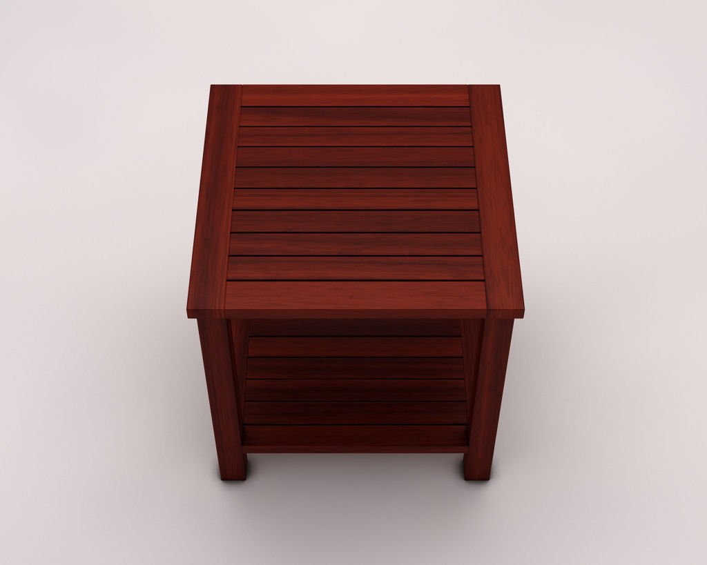 SIDE TABLE---Double square and wooden lath 3D model_12