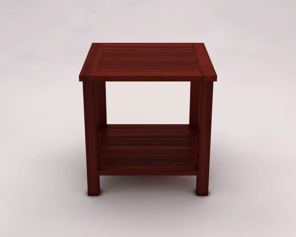 SIDE TABLE---Double square and wooden lath 3D model_0