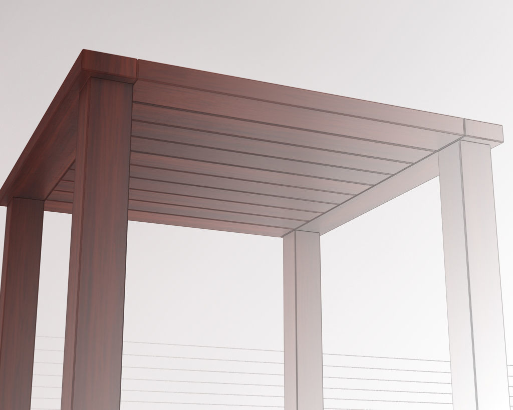 SIDE TABLE---Double square and wooden lath 3D model_18