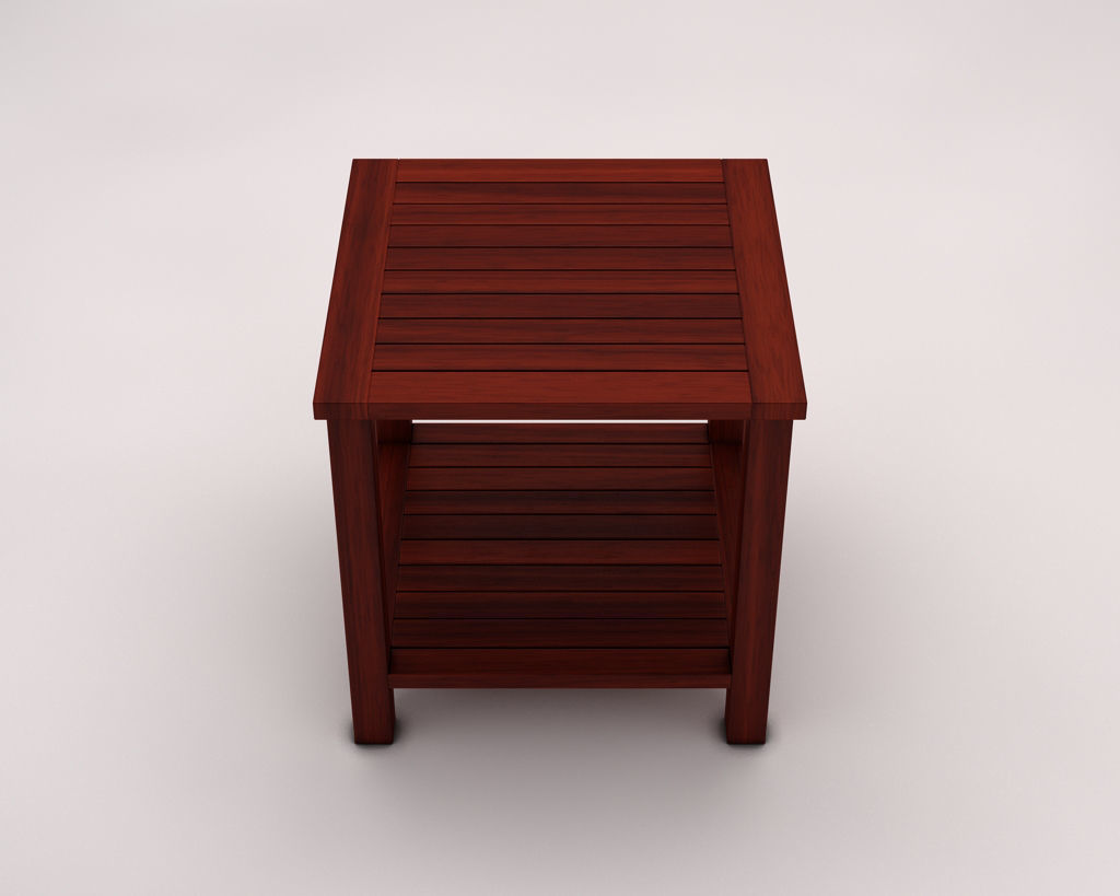 SIDE TABLE---Double square and wooden lath 3D model_11