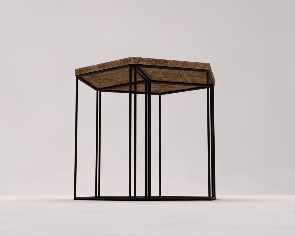 SIDE TABLE---Parallelogram built-in 3D model_16