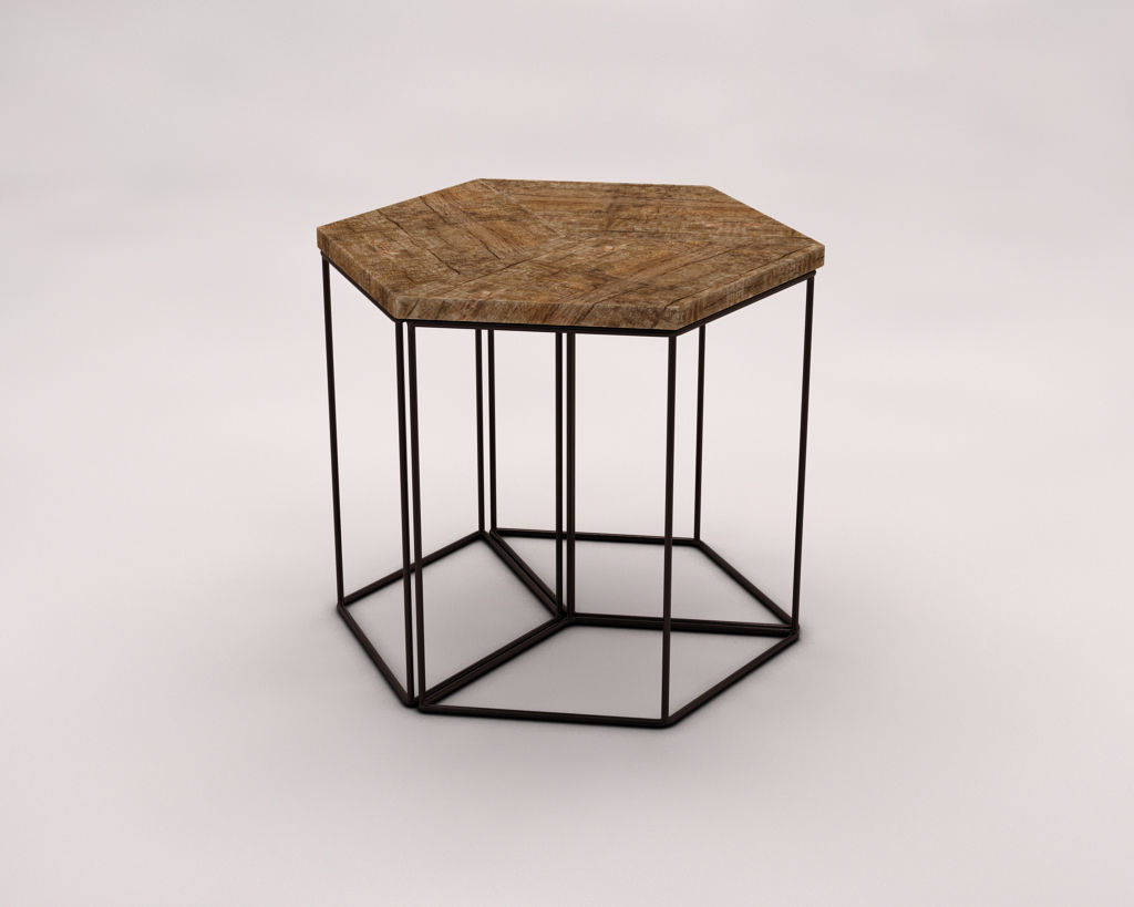 SIDE TABLE---Parallelogram built-in 3D model_6