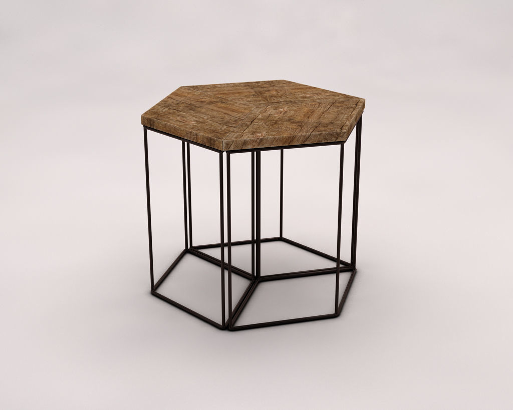 SIDE TABLE---Parallelogram built-in 3D model_7