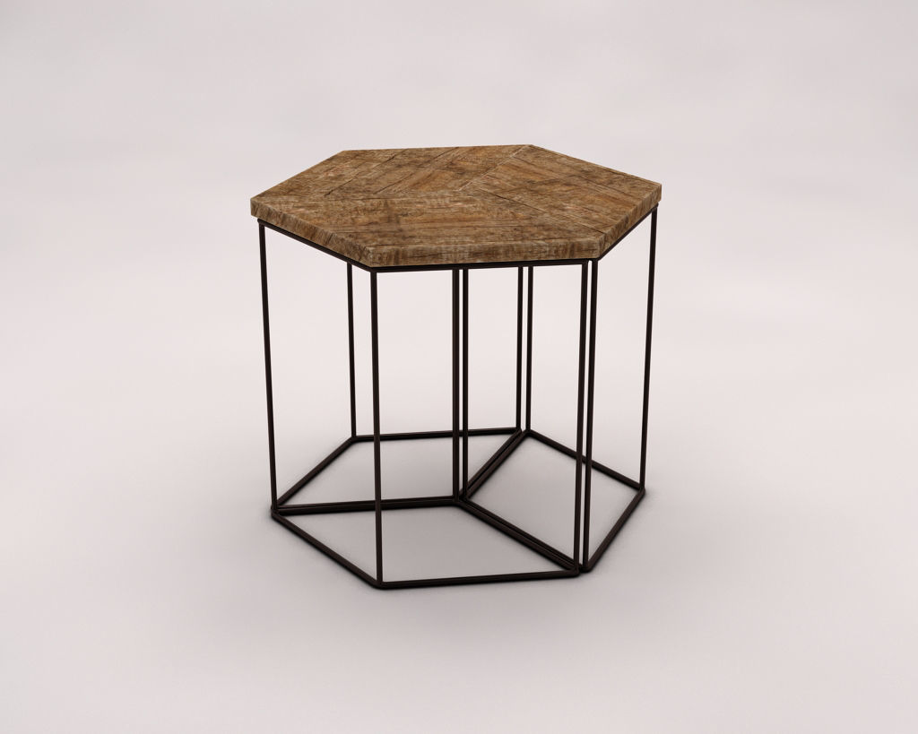 SIDE TABLE---Parallelogram built-in 3D model_4