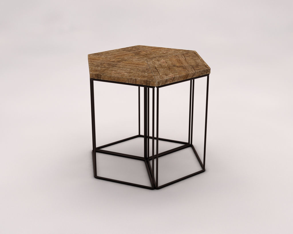 SIDE TABLE---Parallelogram built-in 3D model_8