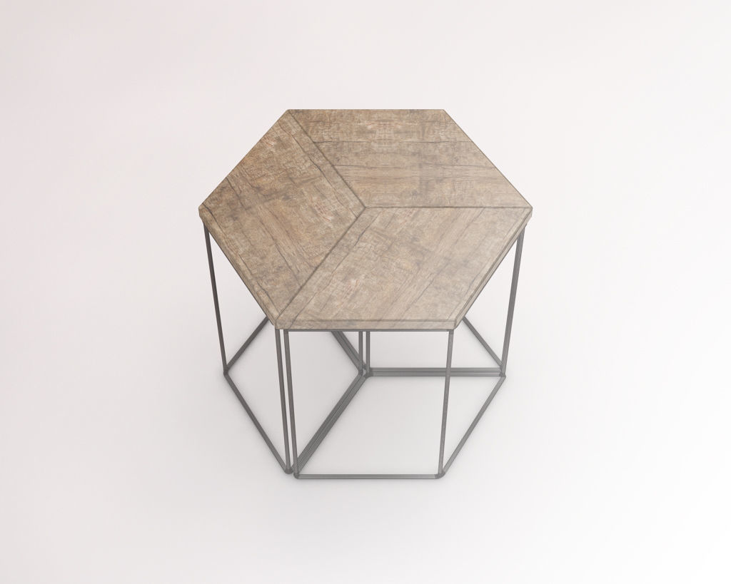 SIDE TABLE---Parallelogram built-in 3D model_12