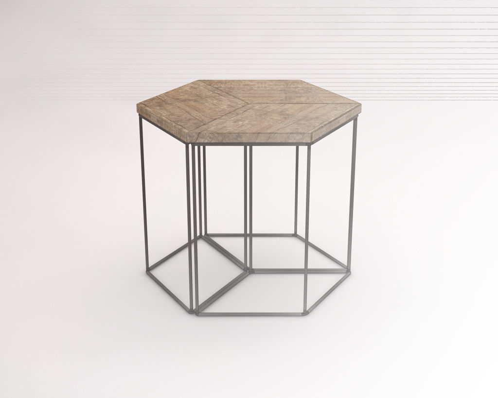 SIDE TABLE---Parallelogram built-in 3D model_1