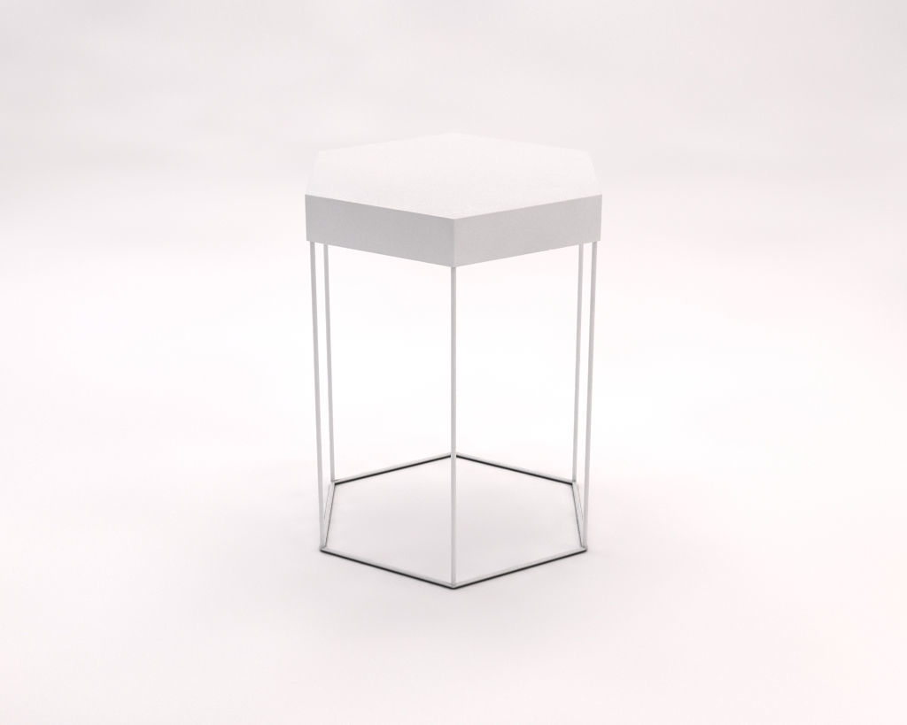 SIDE TABLE---Iron tray hexagonal and rods 3D model_5