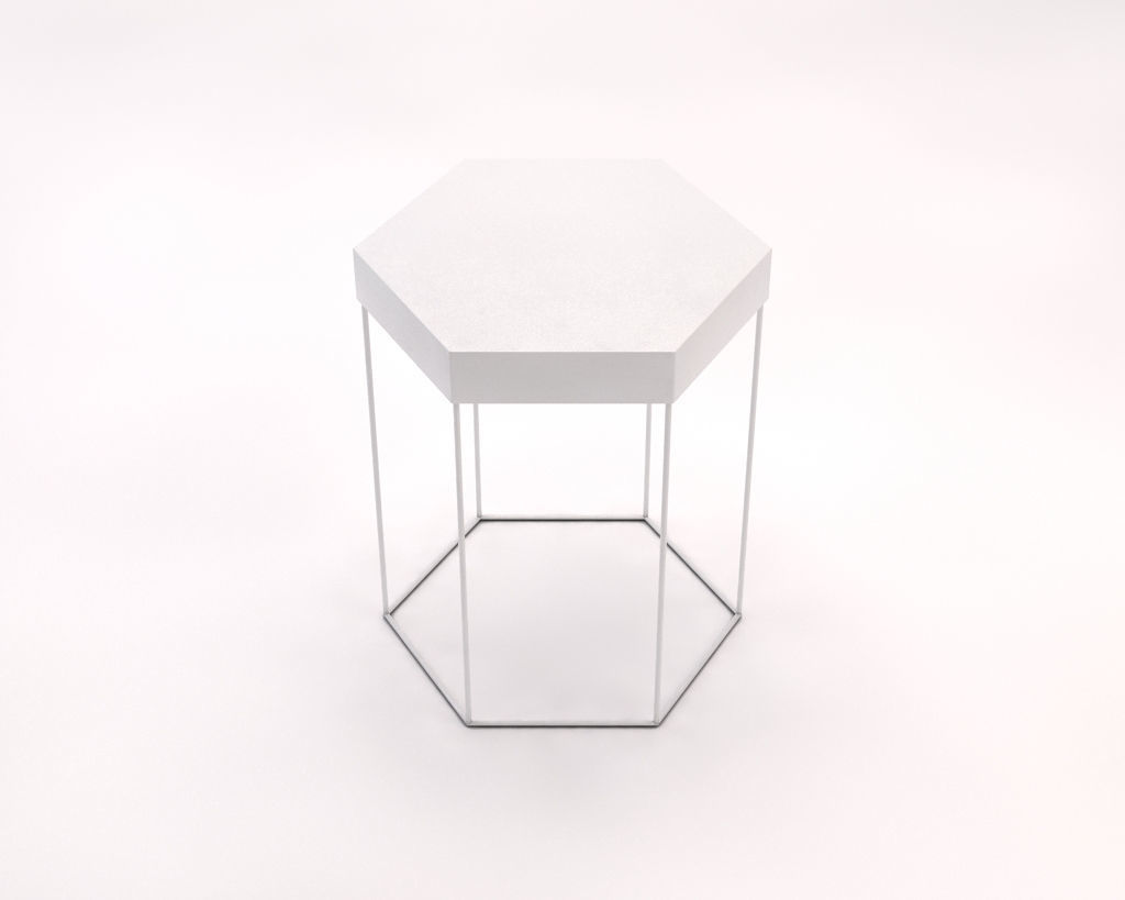 SIDE TABLE---Iron tray hexagonal and rods 3D model_10