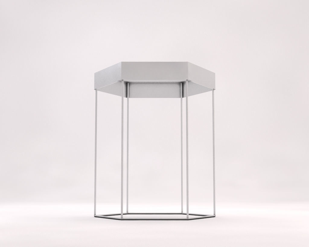 SIDE TABLE---Iron tray hexagonal and rods 3D model_14