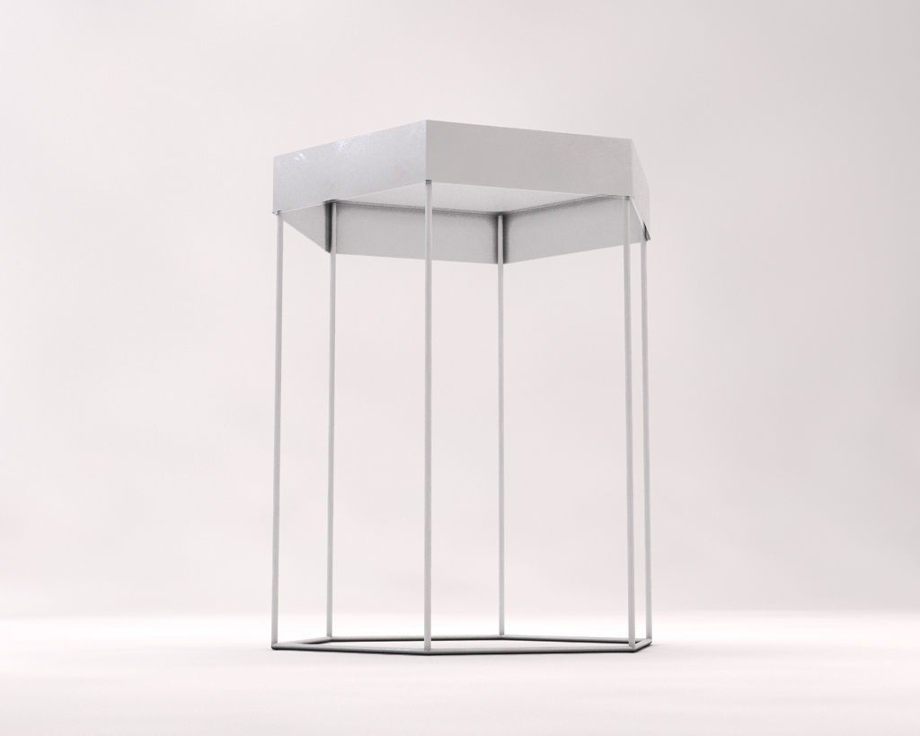 SIDE TABLE---Iron tray hexagonal and rods 3D model_15