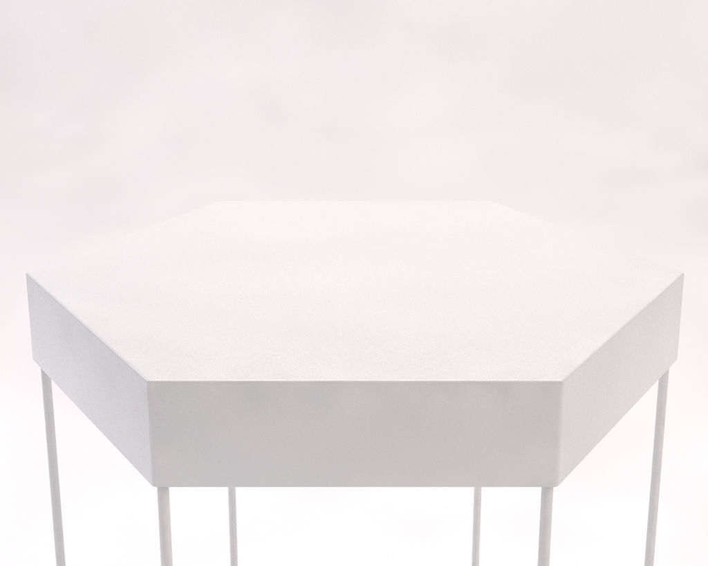 SIDE TABLE---Iron tray hexagonal and rods 3D model_13