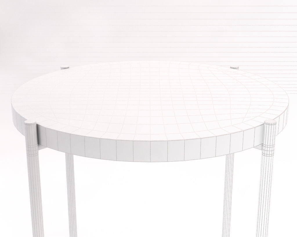 SIDE TABLE--- Iron round tray and crossed rods 3D model_15