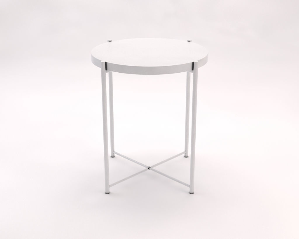 SIDE TABLE--- Iron round tray and crossed rods 3D model_10