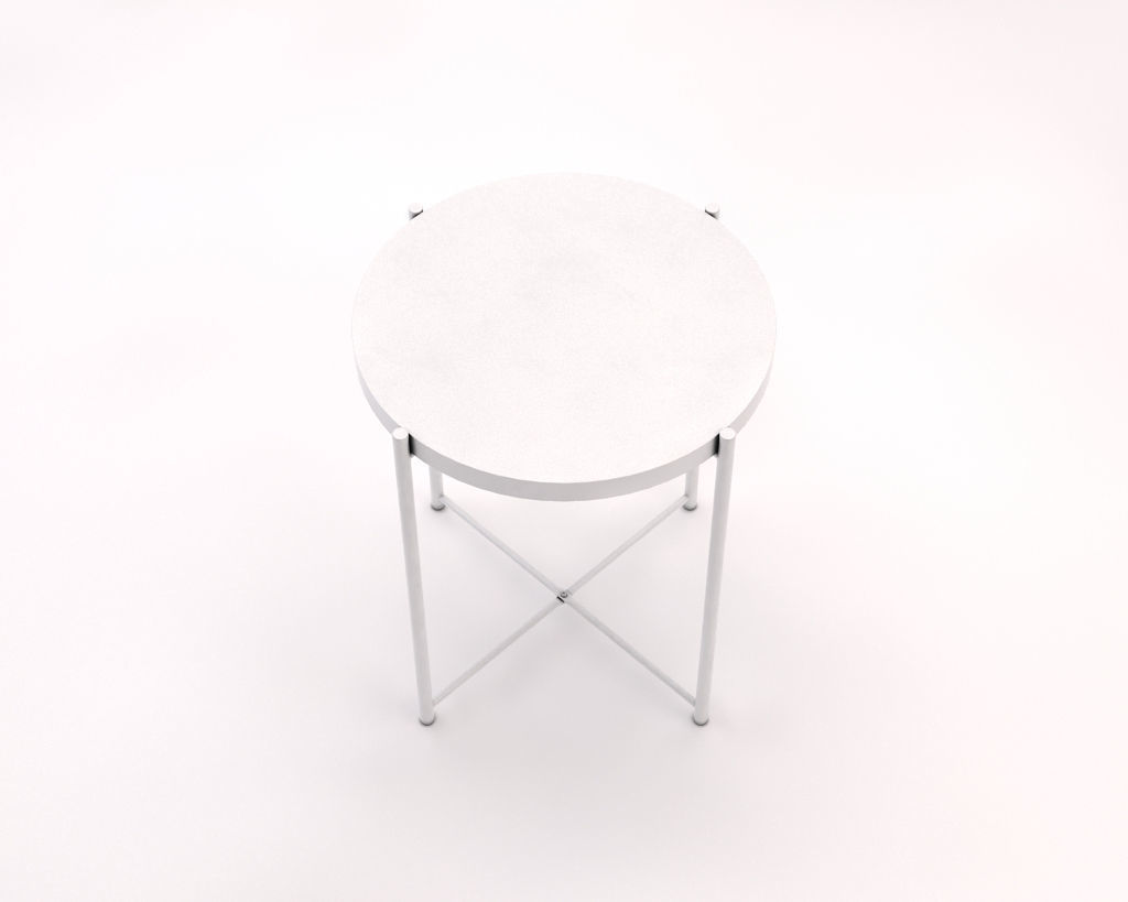 SIDE TABLE--- Iron round tray and crossed rods 3D model_12