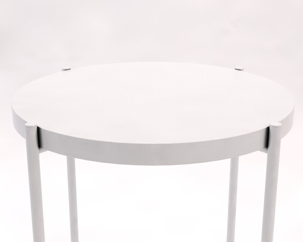 SIDE TABLE--- Iron round tray and crossed rods 3D model_14