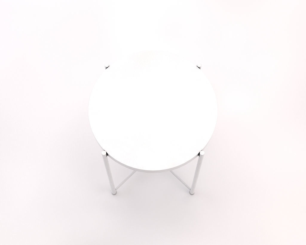 SIDE TABLE--- Iron round tray and crossed rods 3D model_20