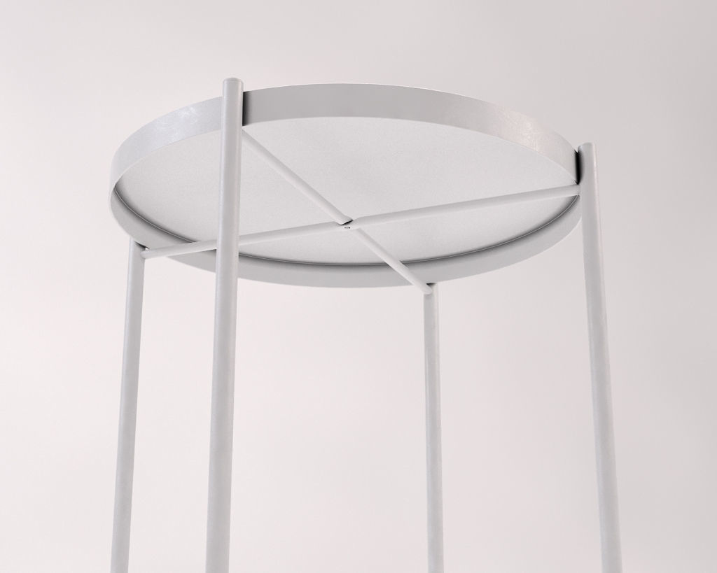 SIDE TABLE--- Iron round tray and crossed rods 3D model_18