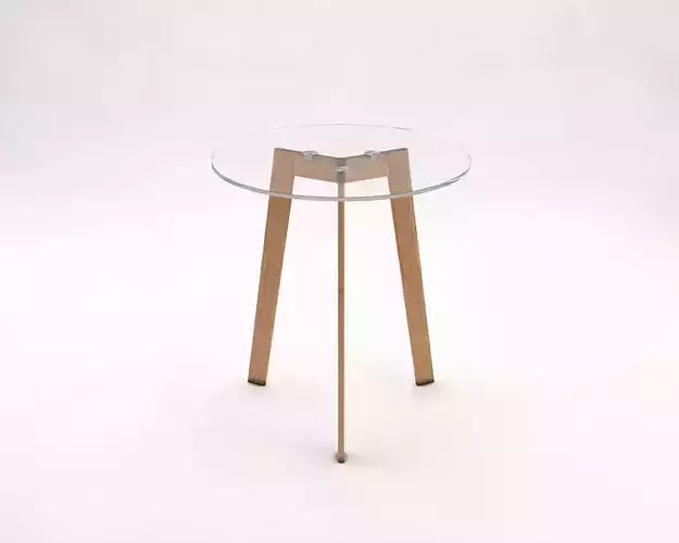 SIDE TABLE---Glass tray and tripod in Y 3D model