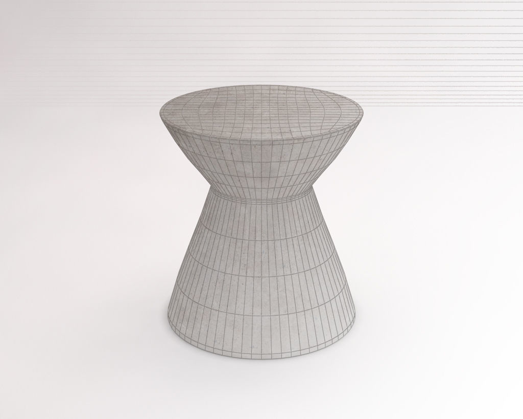 SIDE TABLE---Concrete hourglass 3D model_1