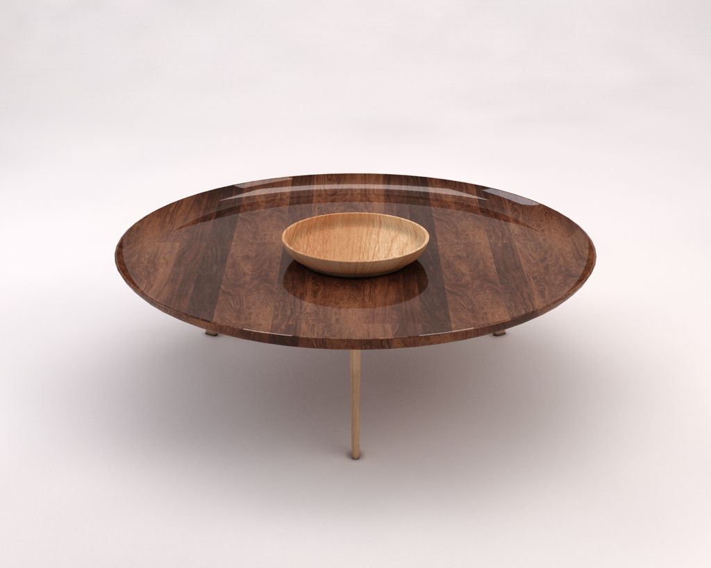 LOUNGE TABLE---Wooden plate and tripod 3D model_6