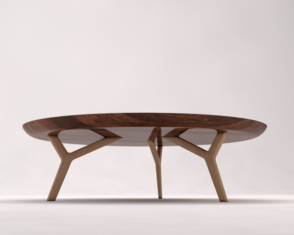 LOUNGE TABLE---Wooden plate and tripod 3D model_17