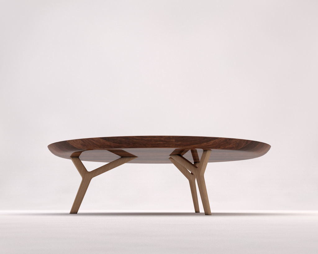 LOUNGE TABLE---Wooden plate and tripod 3D model_16