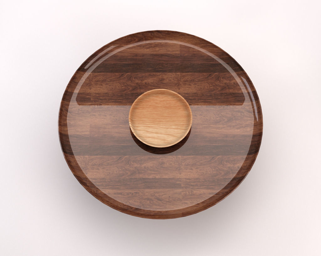 LOUNGE TABLE---Wooden plate and tripod 3D model_20