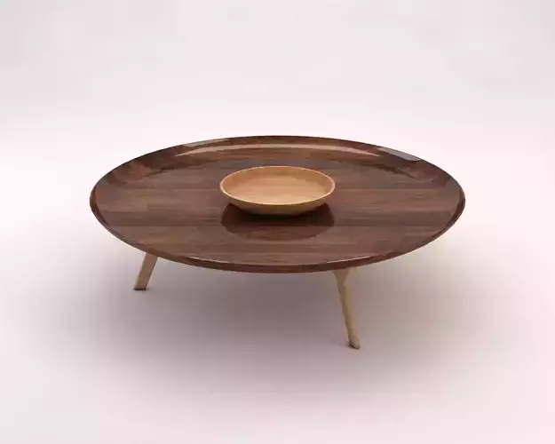 LOUNGE TABLE---Wooden plate and tripod 3D model