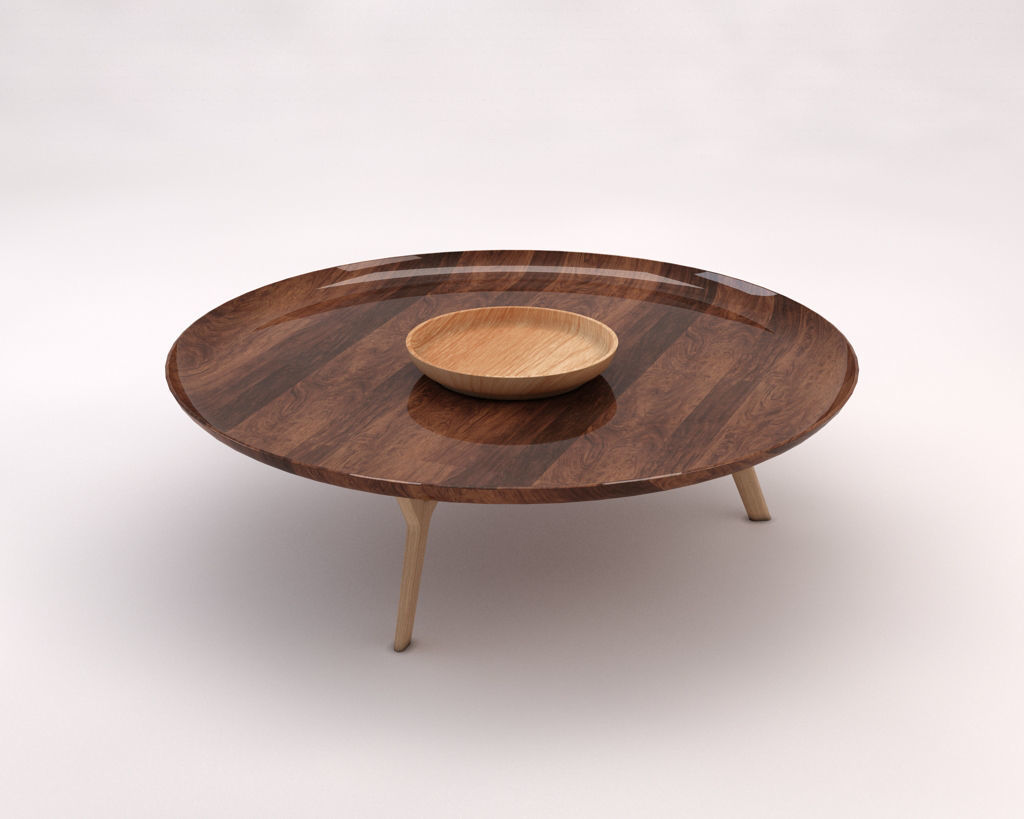 LOUNGE TABLE---Wooden plate and tripod 3D model_5