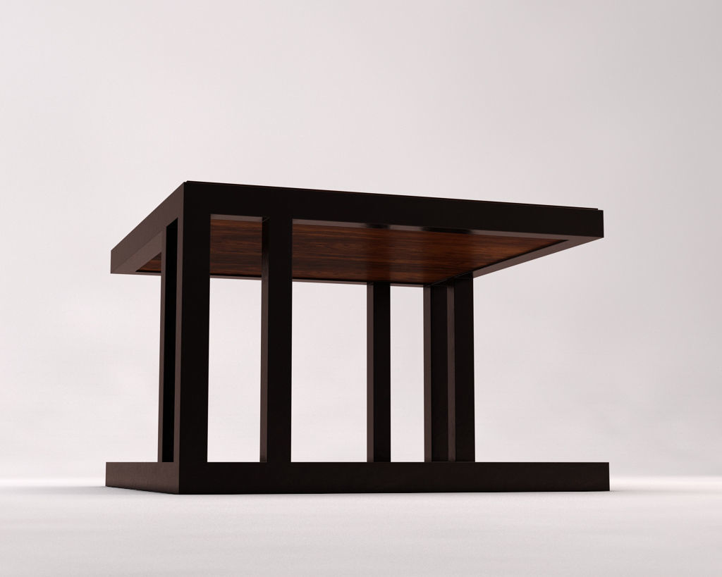 LOUNGE TABLE---Double Square in wood 3D model_16