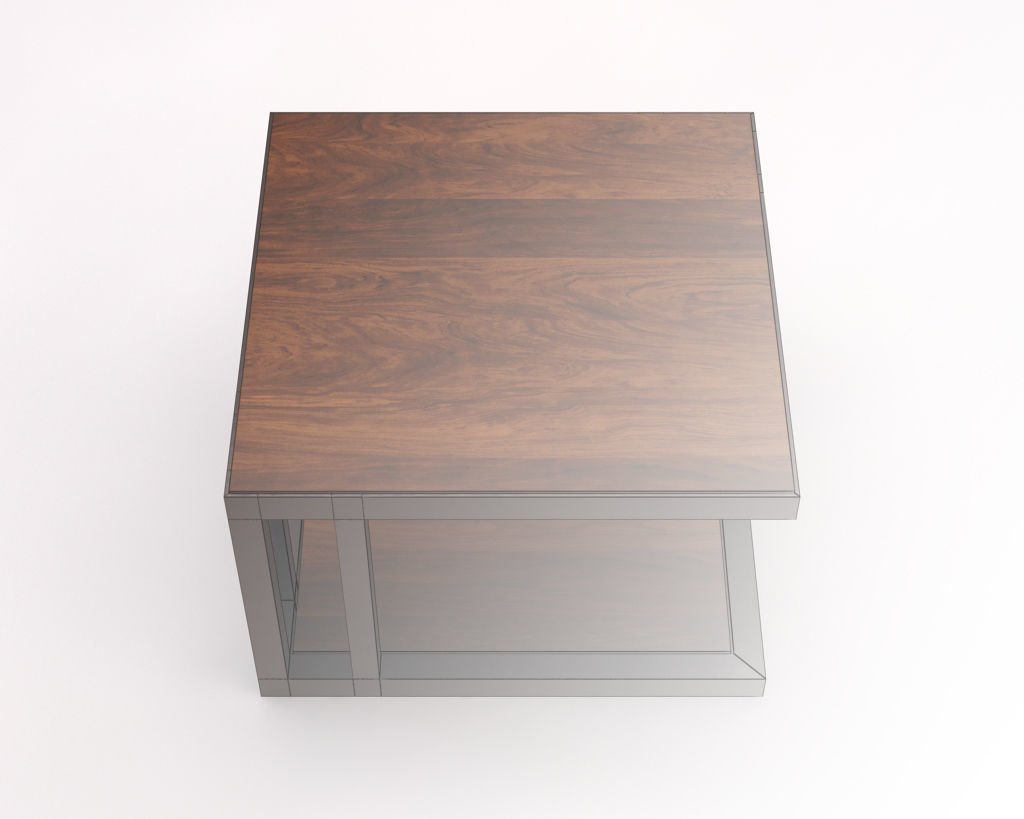 LOUNGE TABLE---Double Square in wood 3D model_13
