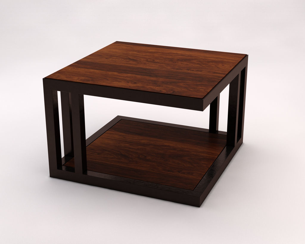 LOUNGE TABLE---Double Square in wood 3D model_9