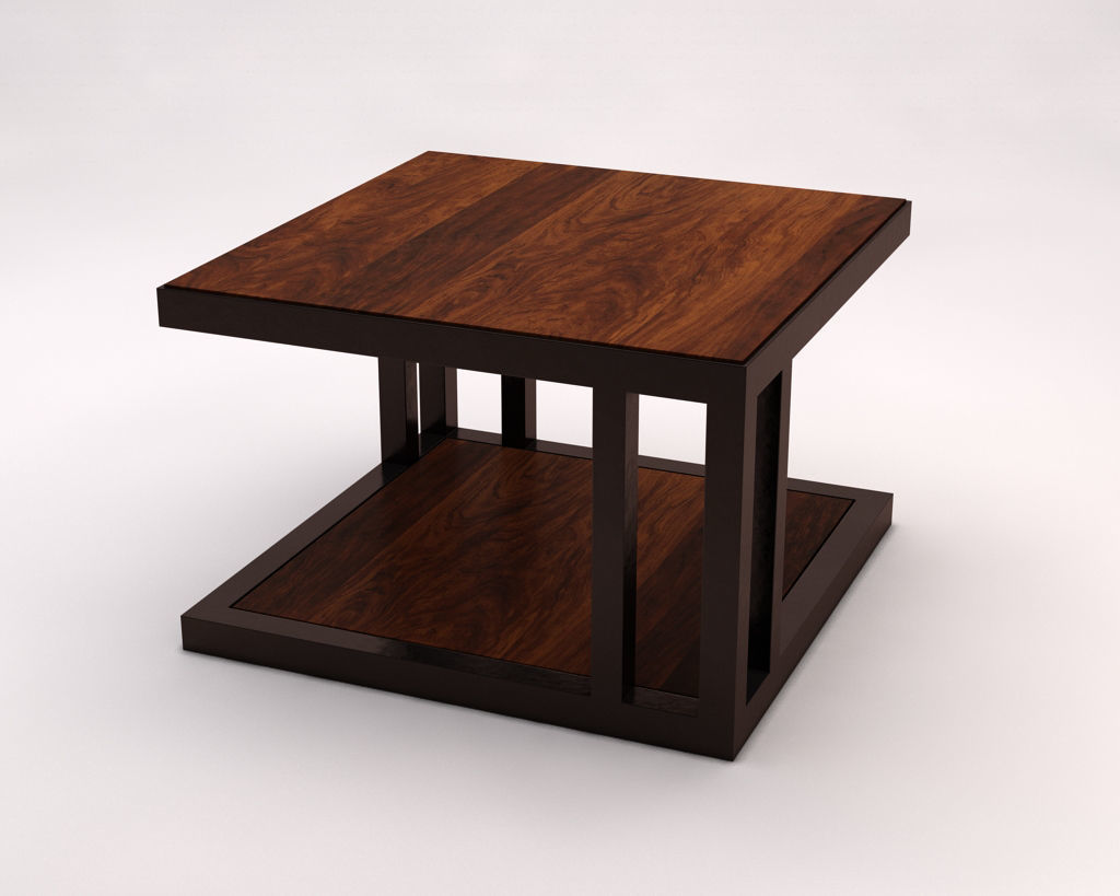 LOUNGE TABLE---Double Square in wood 3D model_5