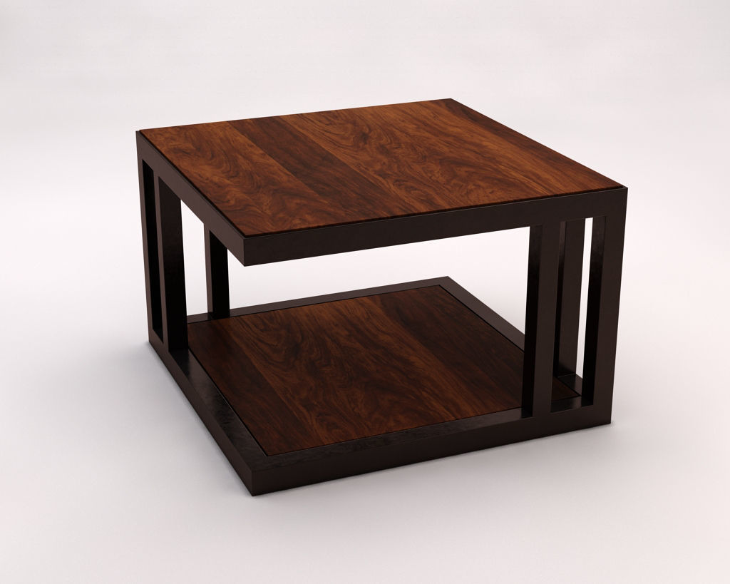 LOUNGE TABLE---Double Square in wood 3D model_7
