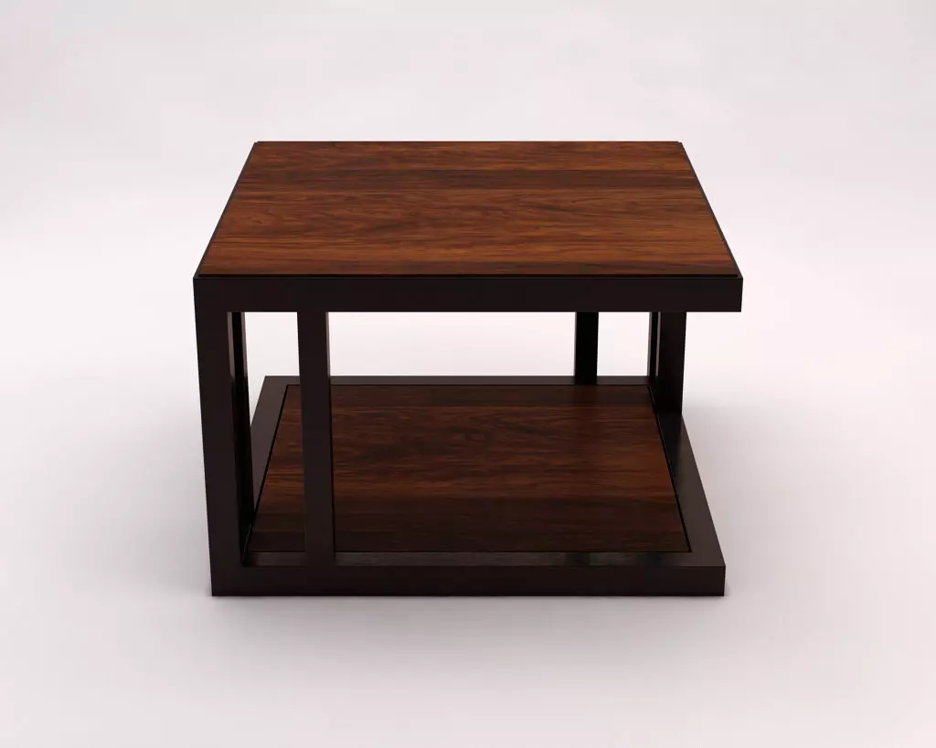 LOUNGE TABLE---Double Square in wood 3D model_0