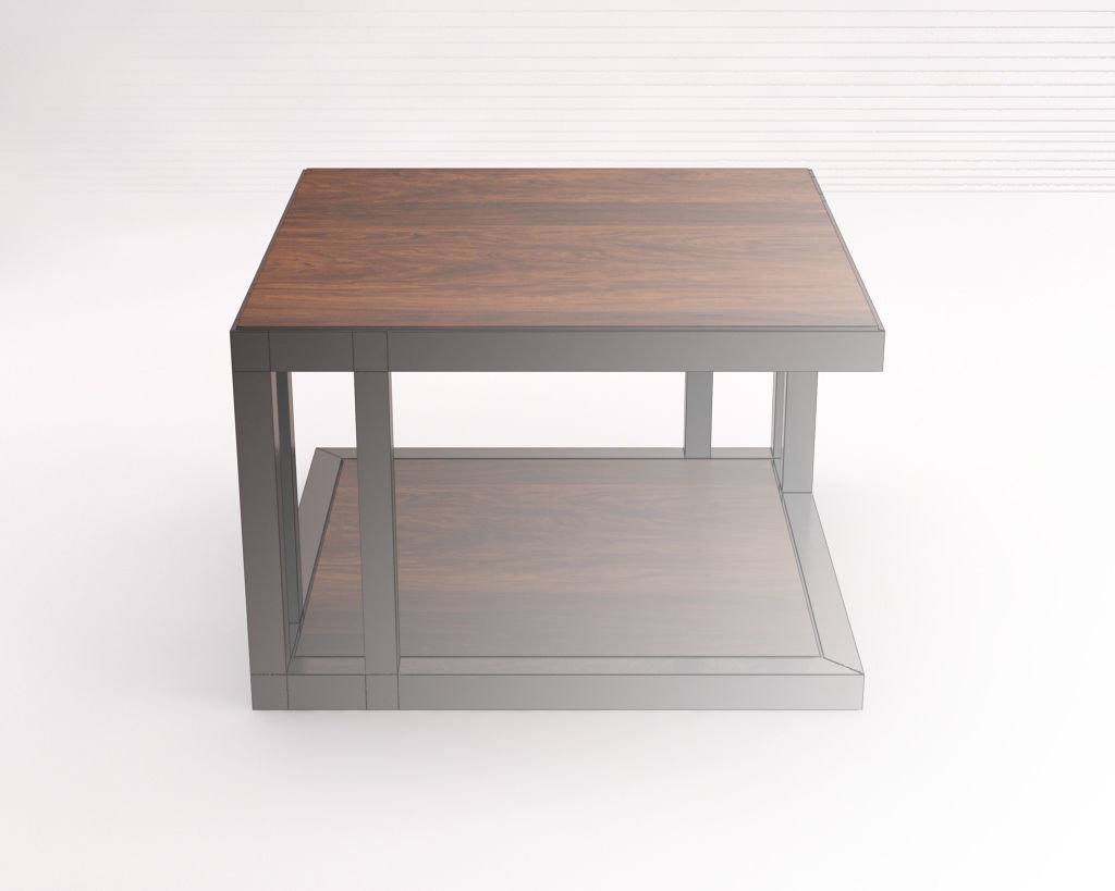 LOUNGE TABLE---Double Square in wood 3D model_1