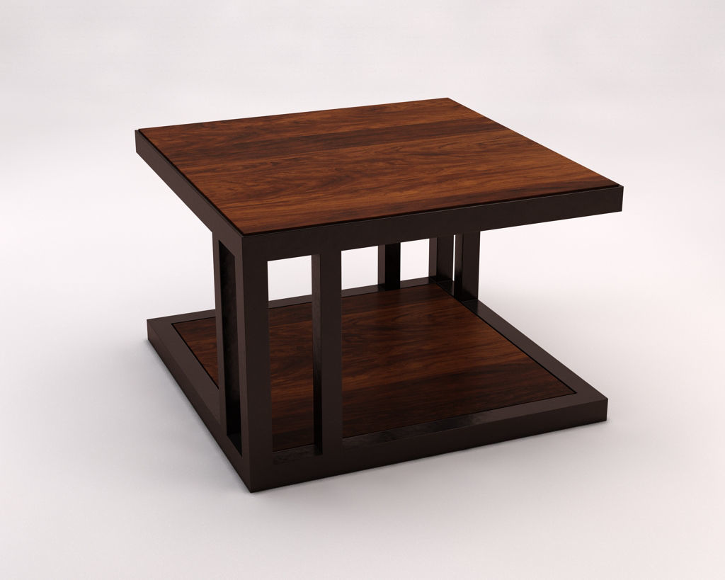 LOUNGE TABLE---Double Square in wood 3D model_2