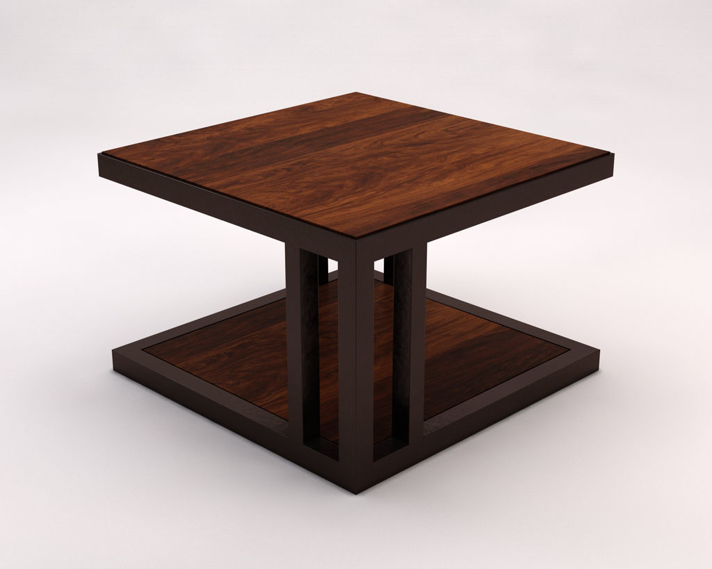 LOUNGE TABLE---Double Square in wood 3D model_3