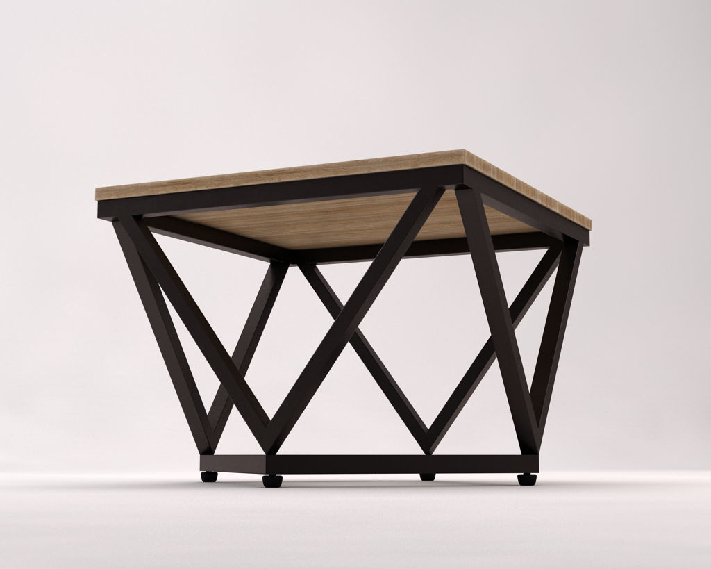 LOUNGE TABLE---Diamond support in wood 3D model_16