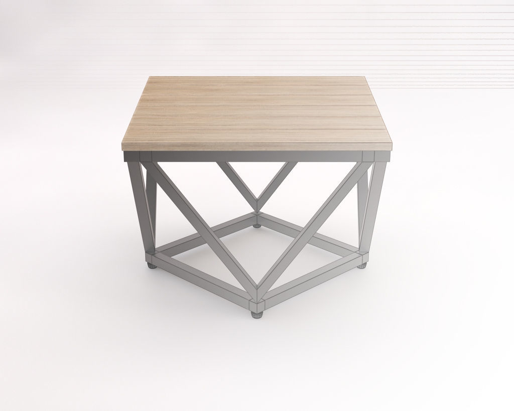 LOUNGE TABLE---Diamond support in wood 3D model_4