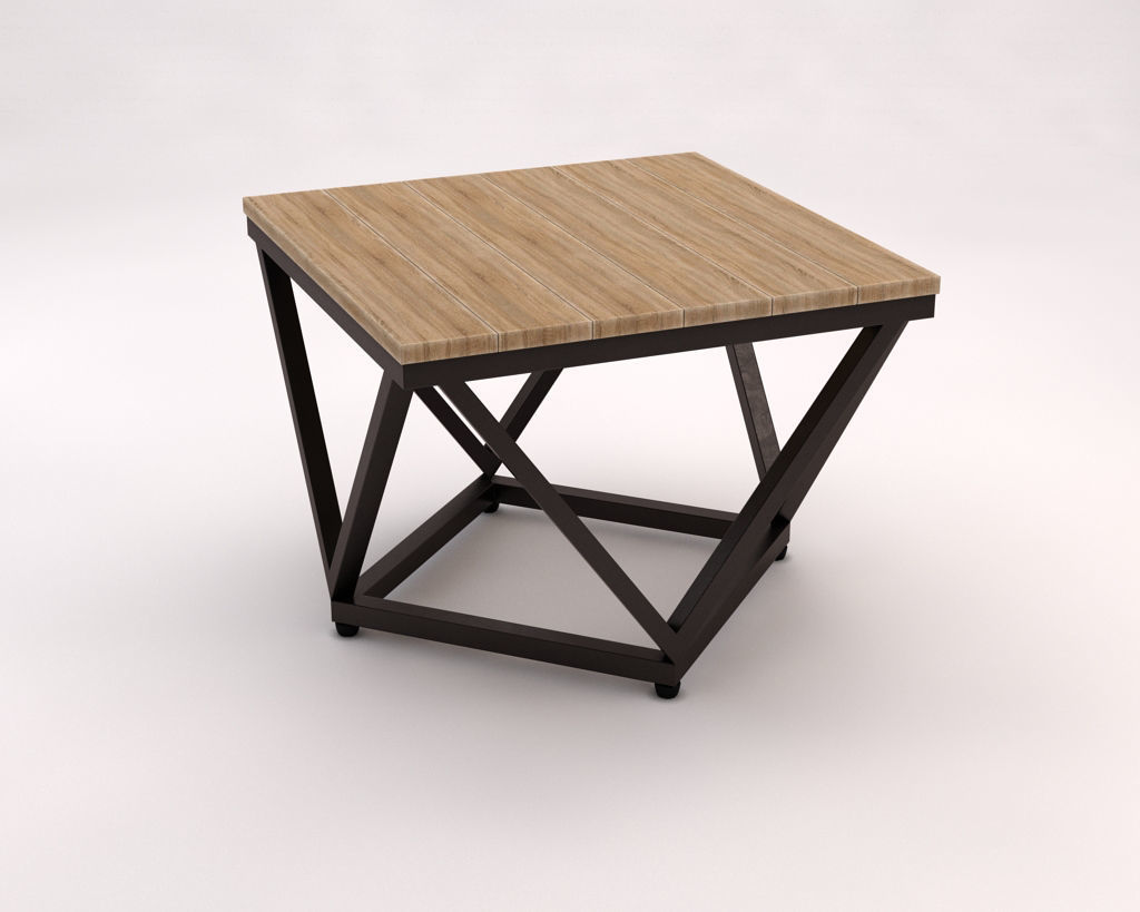 LOUNGE TABLE---Diamond support in wood 3D model_9