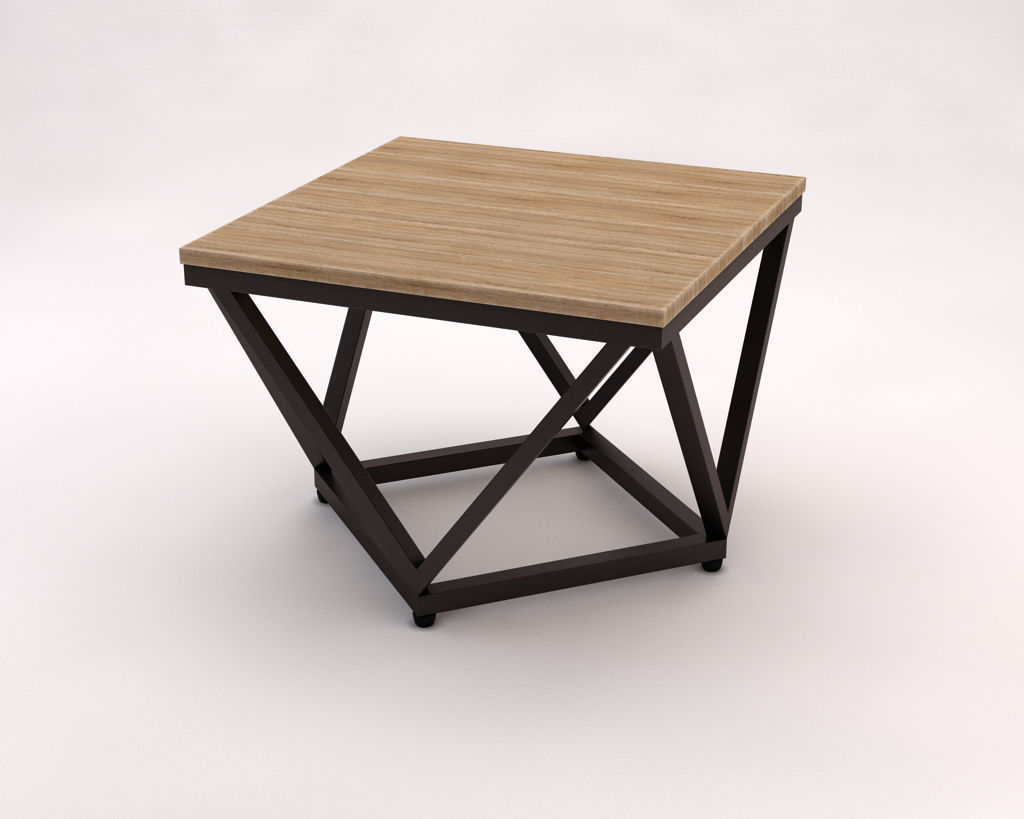 LOUNGE TABLE---Diamond support in wood 3D model_2