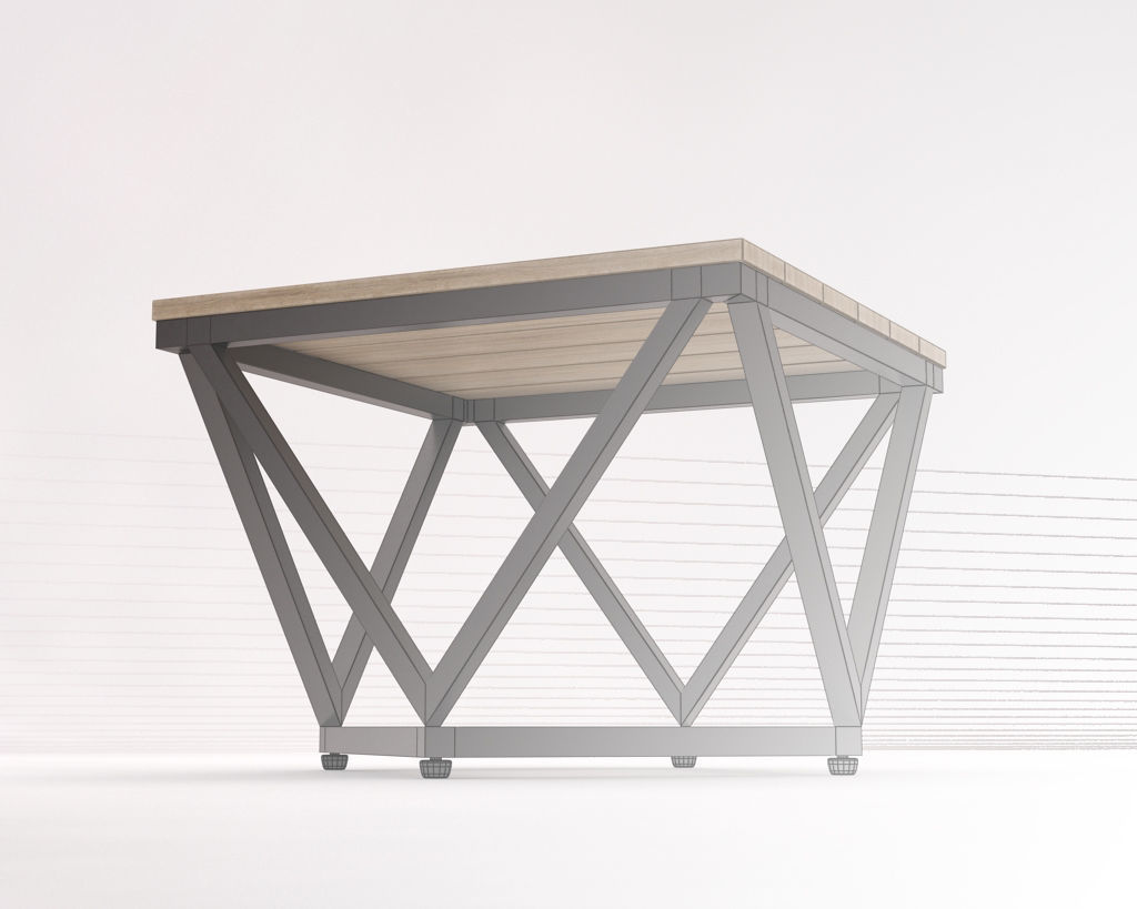 LOUNGE TABLE---Diamond support in wood 3D model_17