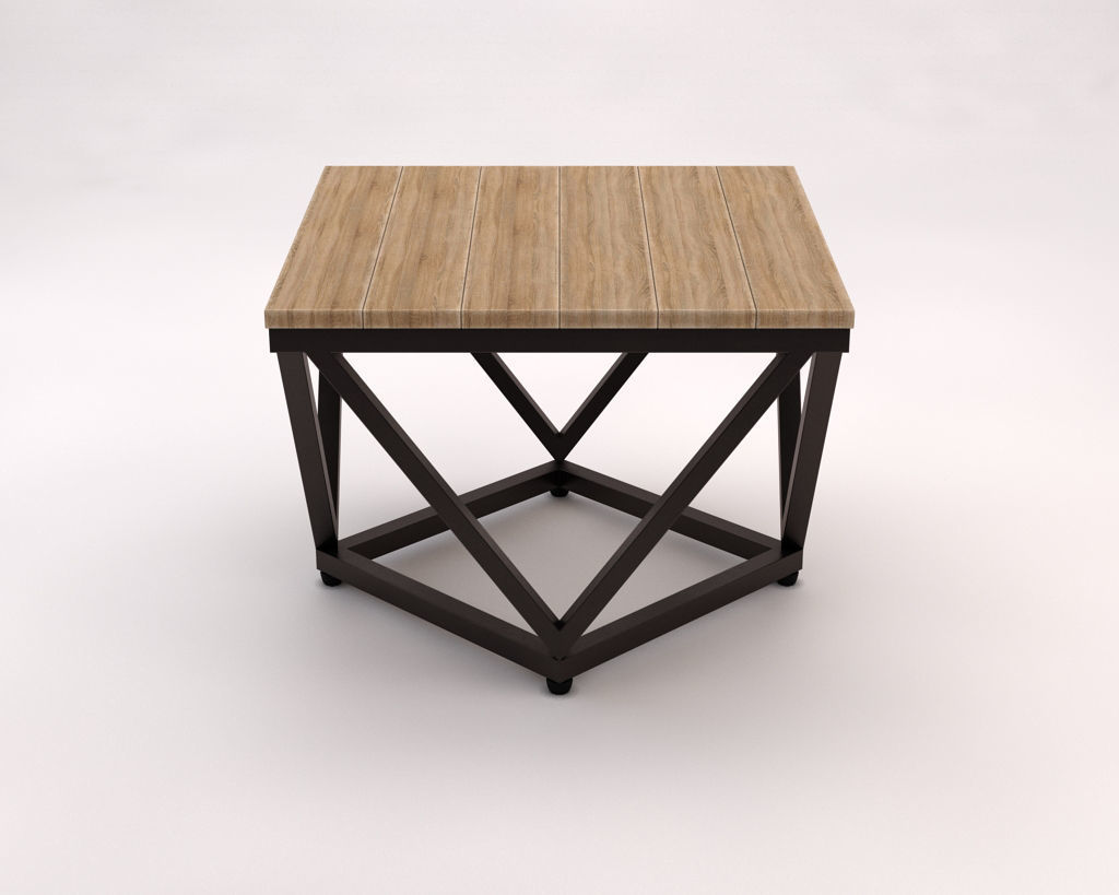 LOUNGE TABLE---Diamond support in wood 3D model_8