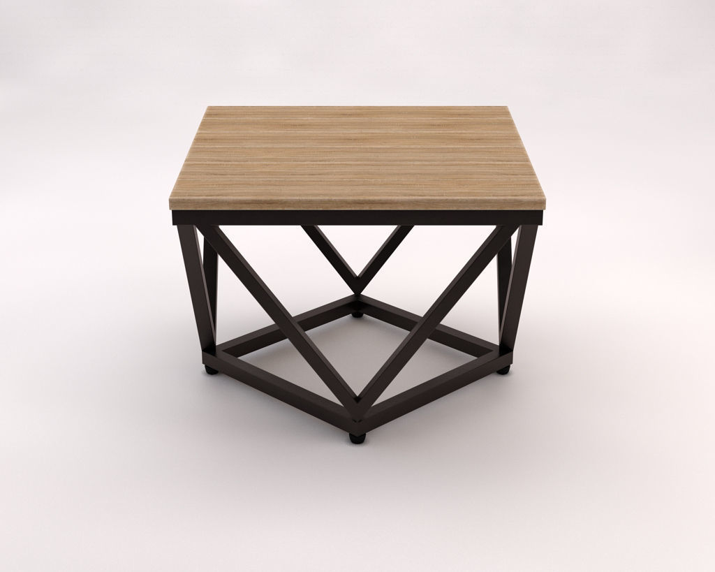 LOUNGE TABLE---Diamond support in wood 3D model_3