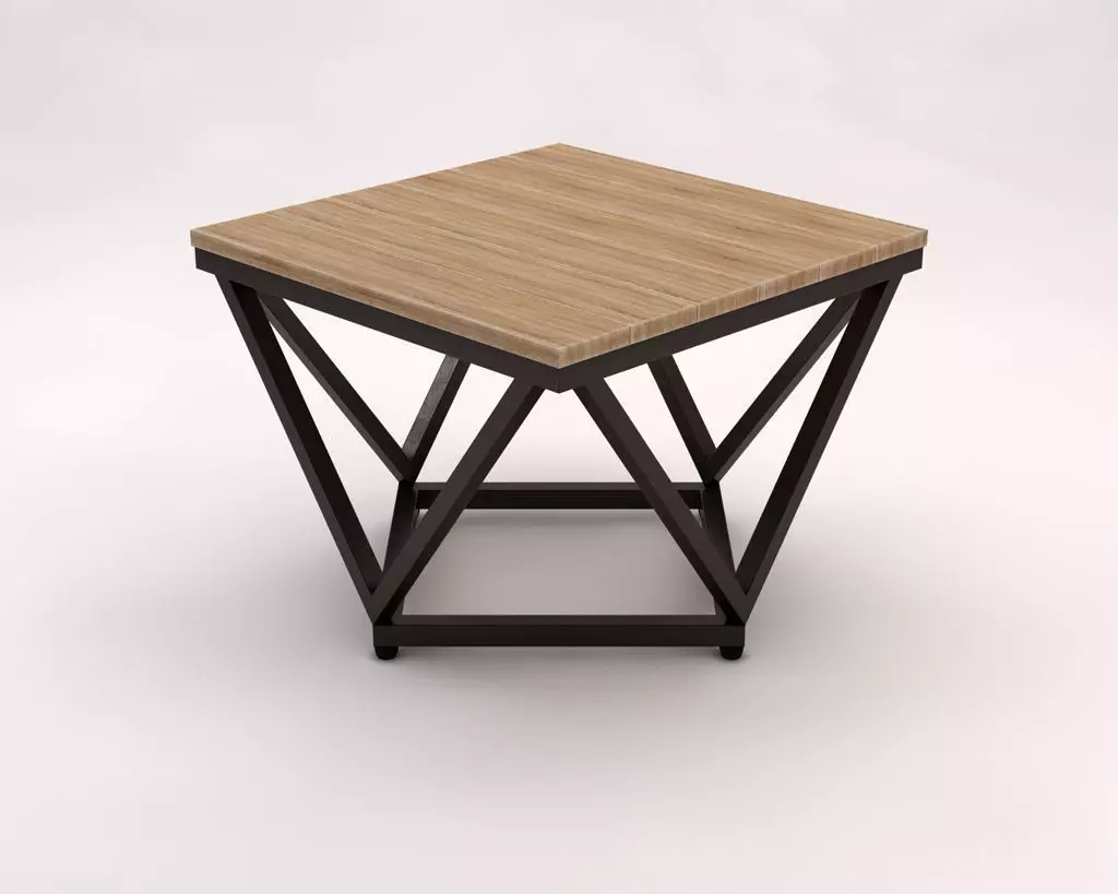 LOUNGE TABLE---Diamond support in wood 3D model_0