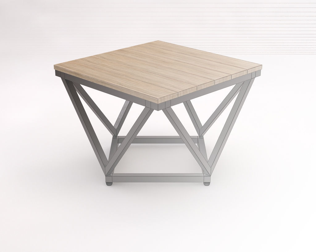 LOUNGE TABLE---Diamond support in wood 3D model_1