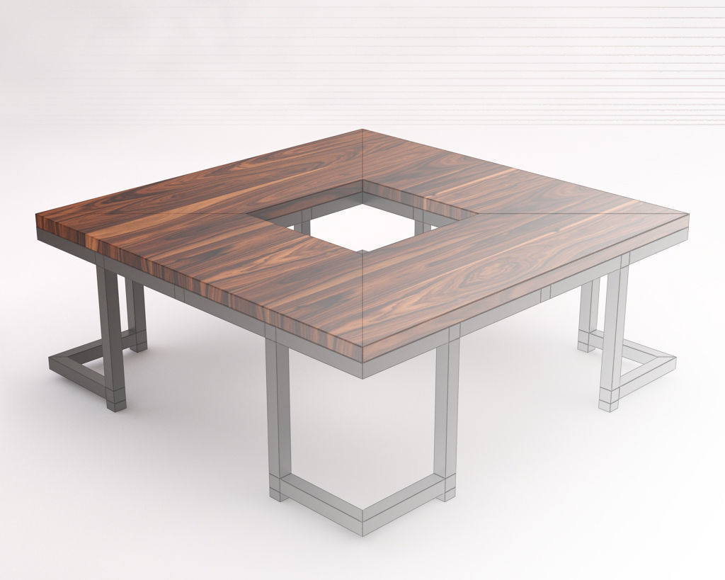 LOUNGE TABLE---Square support with hole 3D model_4